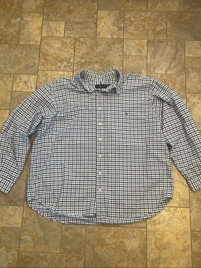 Ralph Lauren Navy and White Gingham Button-Down Shirt